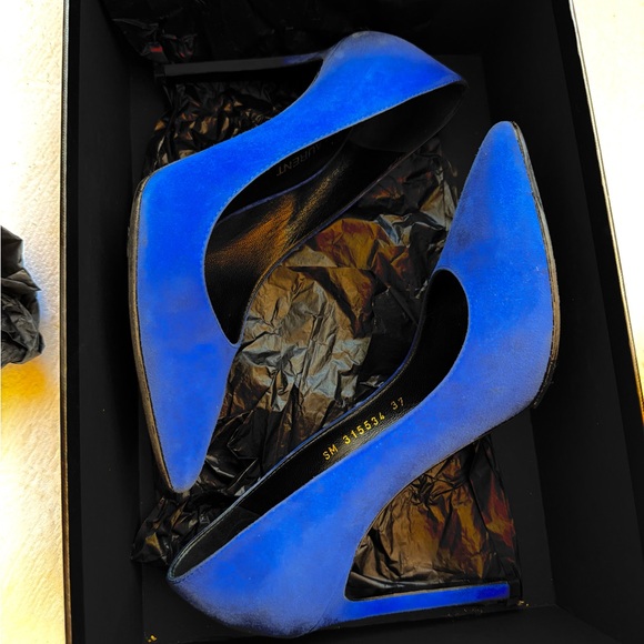 Yves Saint Laurent Blue Majorelle Paris Pump Size 37 - Picture 9 of 13